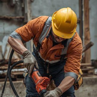 Using heavy power tools such as pneumatic tools (e.g., jackhammers, drills)