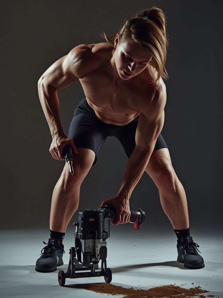 Using heavy power tools such as pneumatic tools (e.g., jackhammers, drills)