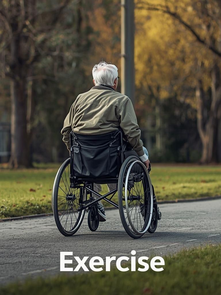 Gehen, einen Rollstuhl schieben