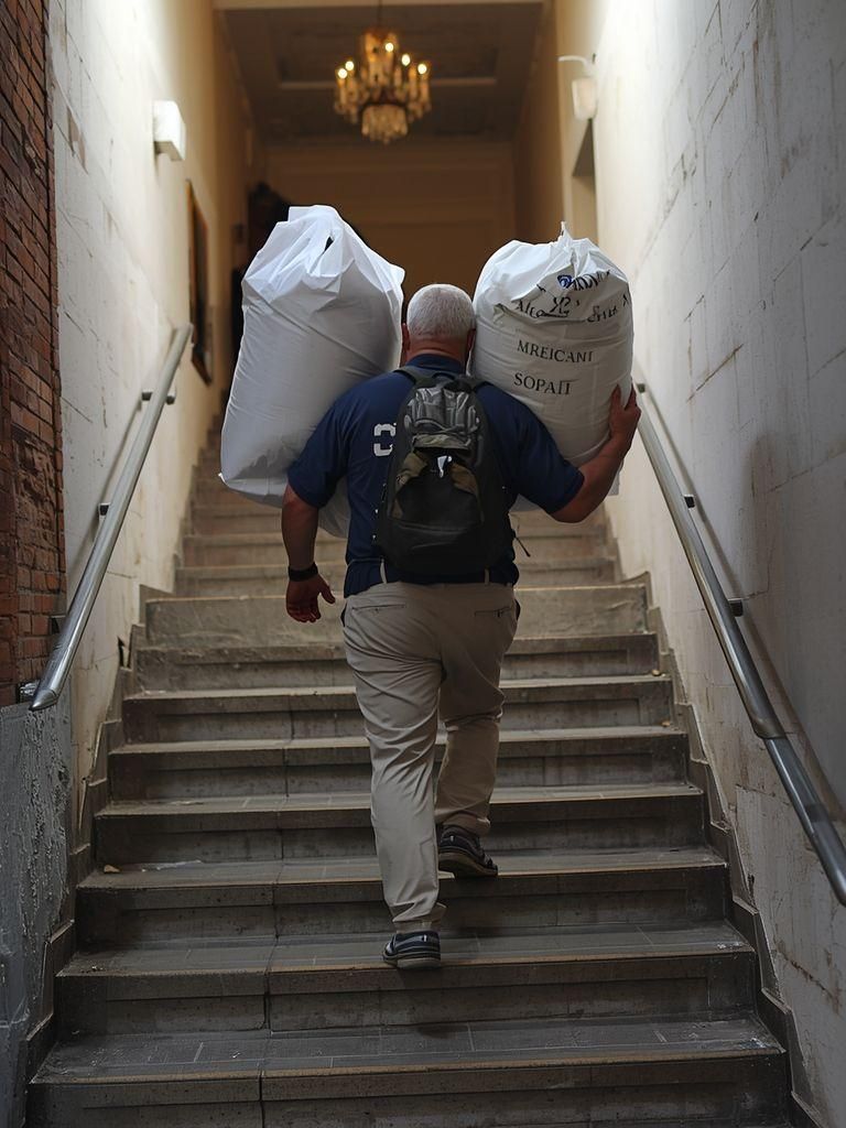Walking or Walking Downstairs or Standing with Carrying Objects of Around 100 lbs or More