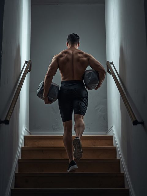 Walking or Going Downstairs or Standing, Carrying Objects of About 50 to 74 lbs