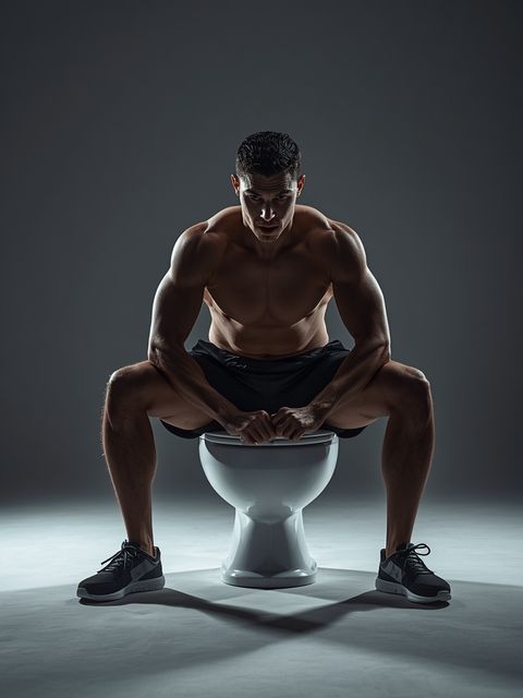 Auf der Toilette sitzend, beim Stehen oder Hocken eliminieren