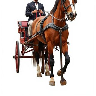 Horse Cart, Driven, Standing or Sitting
