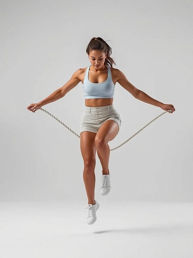 Seilspringen, moderates Tempo, 100-120 Sprünge/min, allgemein, 2-Fuß-Sprung, glatter Sprung