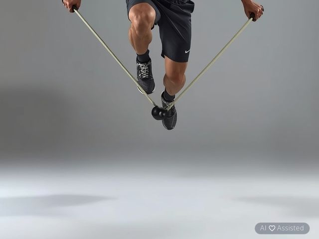 Rope jumping at a moderate pace