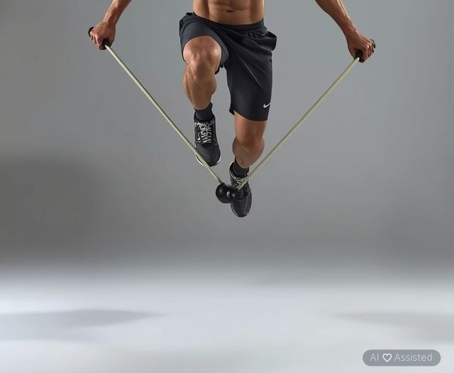 Rope jumping at a moderate pace