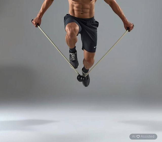 Rope jumping at a moderate pace