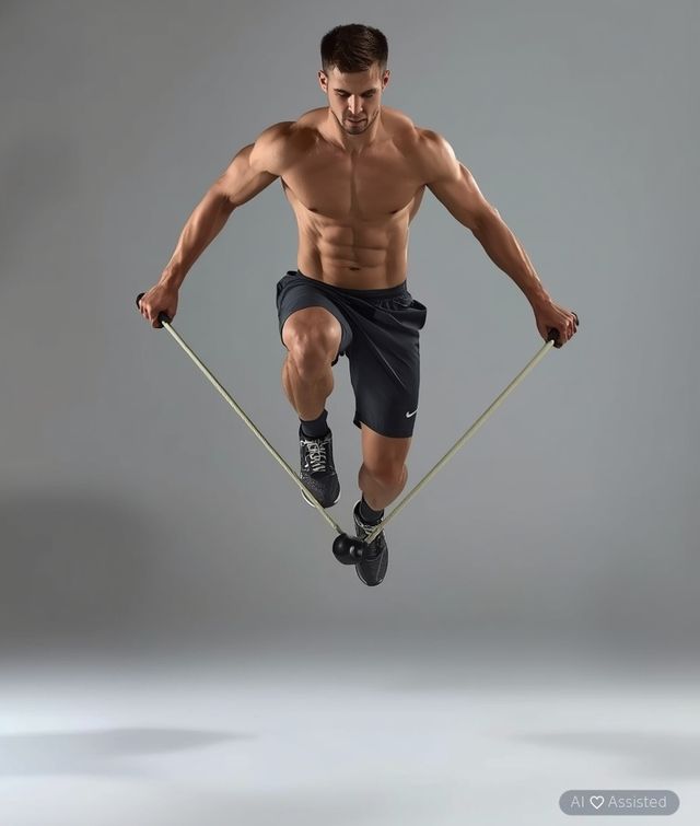 Rope jumping at a moderate pace