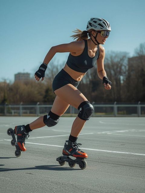 Rollerblading, jazda na łyżworolkach, 24,0 km/h (15,0 mph), maksymalny wysiłek