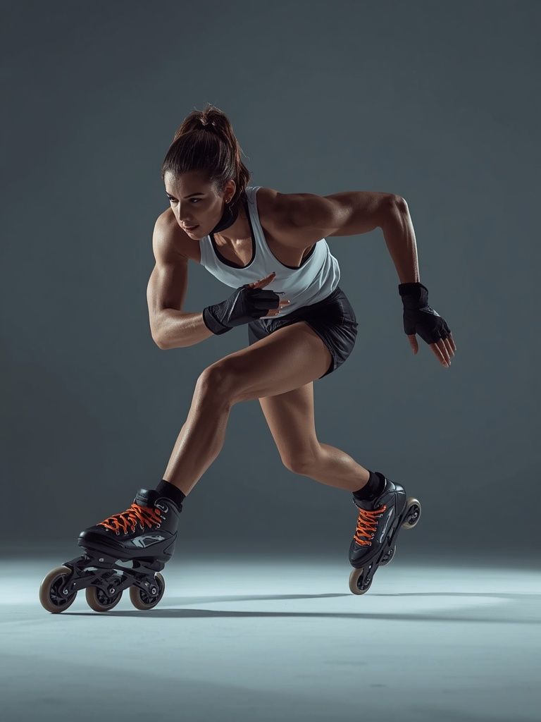 Rollerblading, jazda na łyżworolkach, 21,0 do 21,7 km/h (13,0 do 13,6 mph), szybkie tempo, trening treningowy