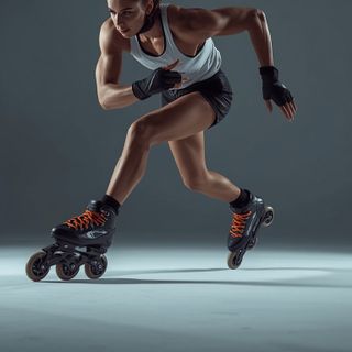 Rollerblading, jazda na łyżworolkach, 21,0 do 21,7 km/h (13,0 do 13,6 mph), szybkie tempo, trening treningowy