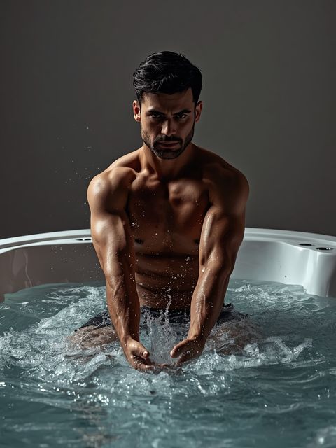 Sitting in a whirlpool