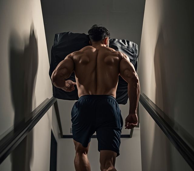 Stair climbing with 11-22 kg load