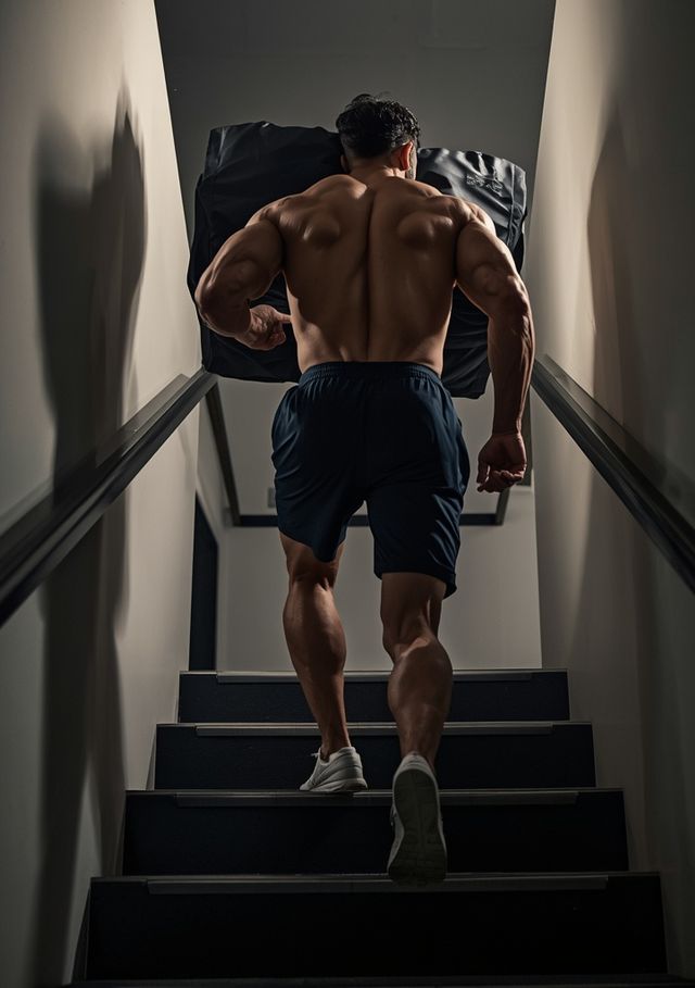 Treppensteigen mit 11 bis 22 kg Last