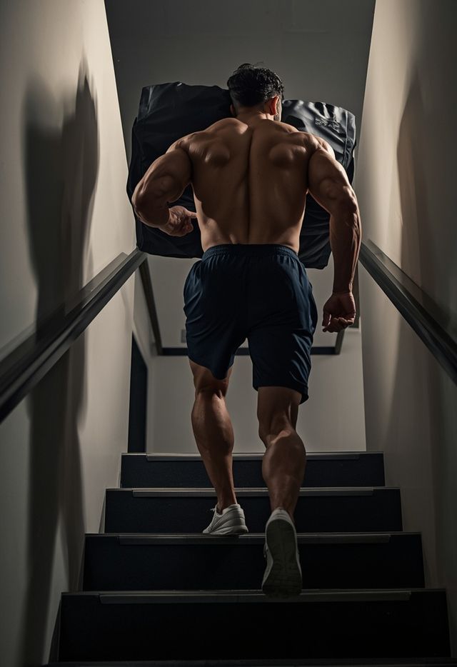 Stair climbing with 11-22 kg load