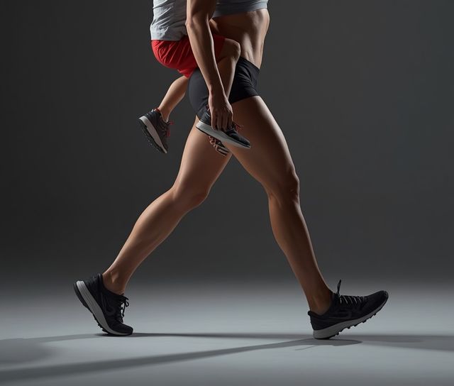 Carrying a child while walking slowly