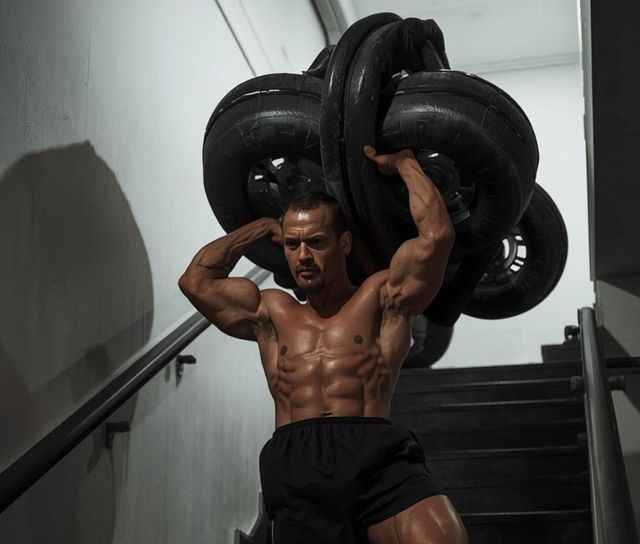 Stair climbing with over 74 lb load