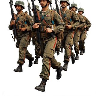 Schneller Militärmarsch ohne Rucksack