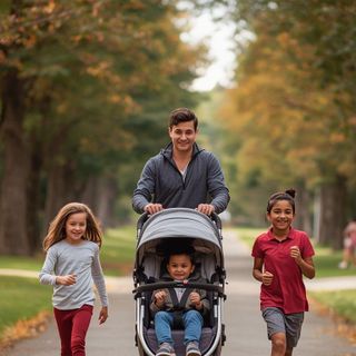 Schiebe- oder Zugwagen mit Kind oder Spazierengehen mit Kindern, 2,5 bis 3,1 mph