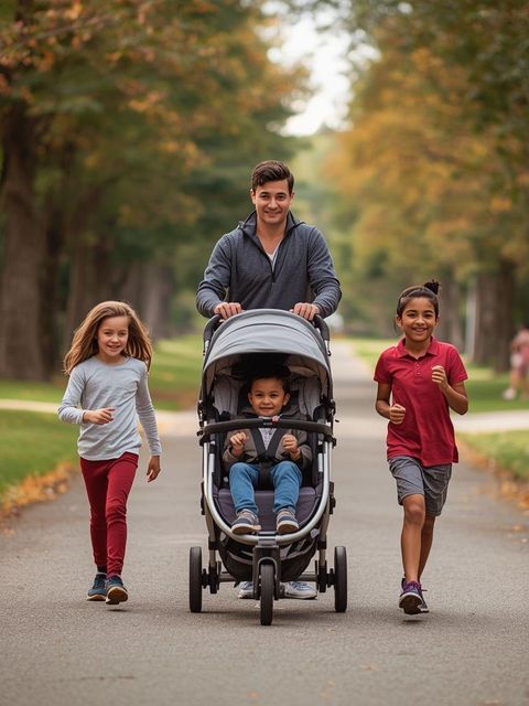 Schiebe- oder Zugwagen mit Kind oder Spazierengehen mit Kindern, 2,5 bis 3,1 mph