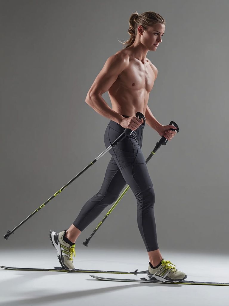 Walking, for Exercise, 3.5 to 4 mph, with Ski Poles, Nordic Walking, Level, Moderate Pace