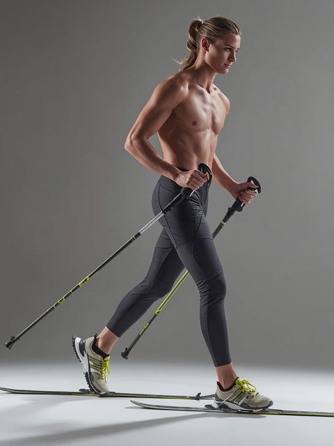 Spacer, na ćwiczenia, 3,5 do 4 mph, z biegunów narciarskich, Nordic Walking, poziom, umiarkowane tempo