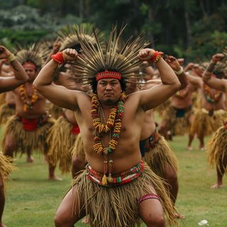 Vigorous Māori dance