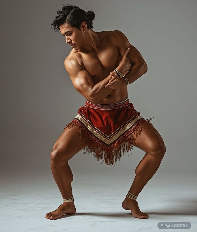 Vigorous Māori dance