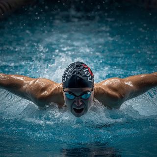 Freistil-Schwimmen, schnell, energisch