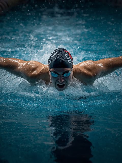 Freistil-Schwimmen, schnell, energisch