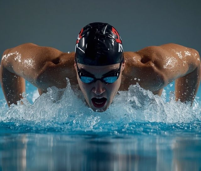 Swimming Front Crawl, Fast Pace, ~75 Meters per Minute