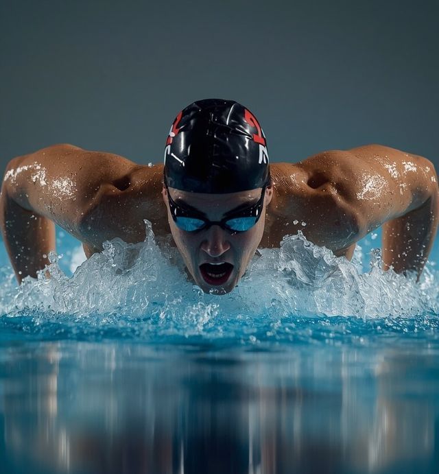 Swimming Front Crawl, Fast Pace, ~75 Meters per Minute