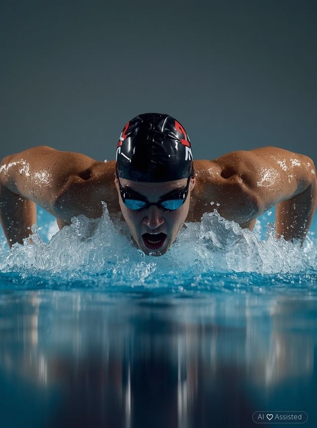 Schwimmen Kraulstil, hohe Geschwindigkeit, ca. 75 Meter pro Minute