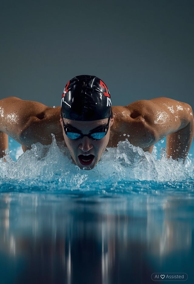 Schwimmen Kraulstil, hohe Geschwindigkeit, ca. 75 Meter pro Minute
