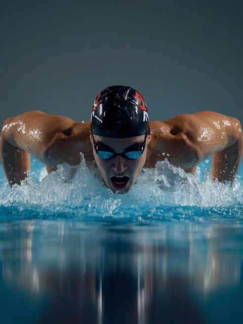 Schwimmen, Kriechen, hohe Geschwindigkeit, ~75 Meter/Minute, intensive Anstrengung