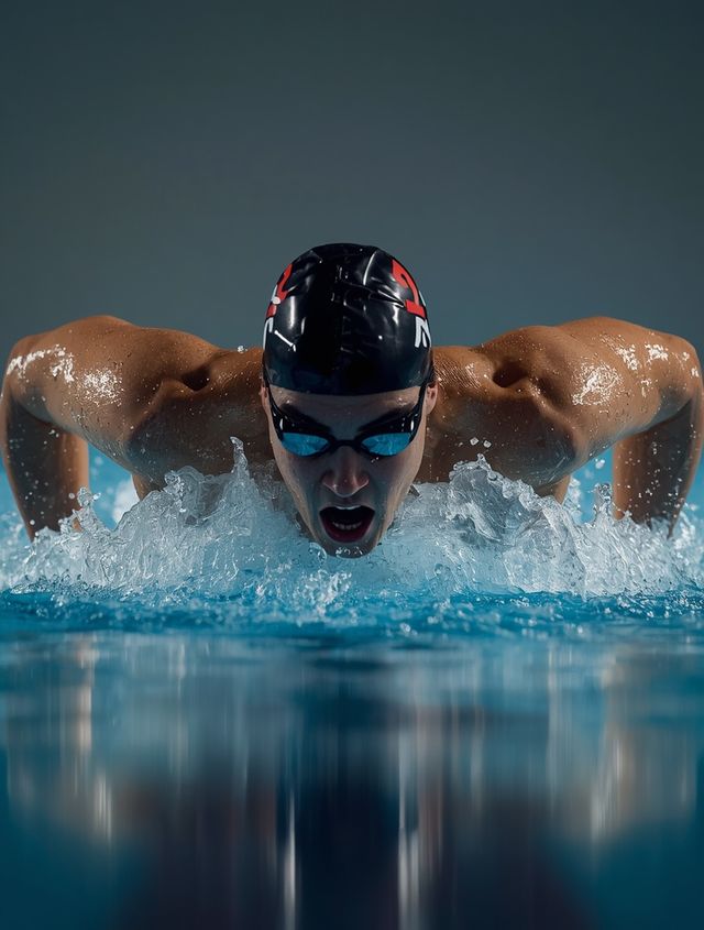 Schwimmen Kraulstil, hohe Geschwindigkeit, ca. 75 Meter pro Minute