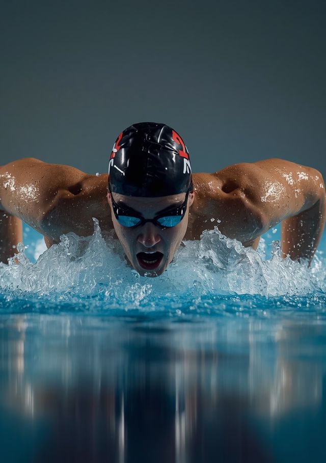 Schwimmen Kraulstil, hohe Geschwindigkeit, ca. 75 Meter pro Minute