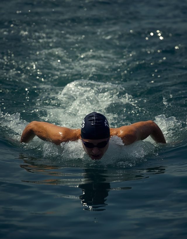 Swimming in a lake, ocean, or river