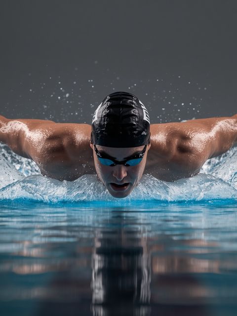 Schwimmen, kriechen, mittlere Geschwindigkeit, ~50 Meter/Minute, kräftiger Aufwand