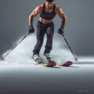 Abfahrtslauf oder Snowboarden (leichte Anstrengung)