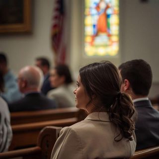 Sitting in Church, in Service, Attending a Ceremony, Sitting Quietly