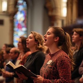 Standing, Singing in Church, Attending a Ceremony, Active Participation