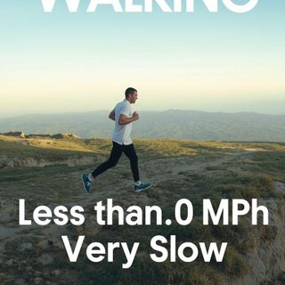 Wandern, weniger als 2,0 mph, sehr langsam