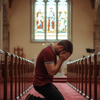 Kneeling in Church or at Home, Praying
