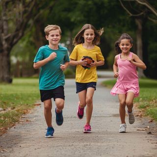 Gehen/Laufen Spiel mit Kindern - mäßig