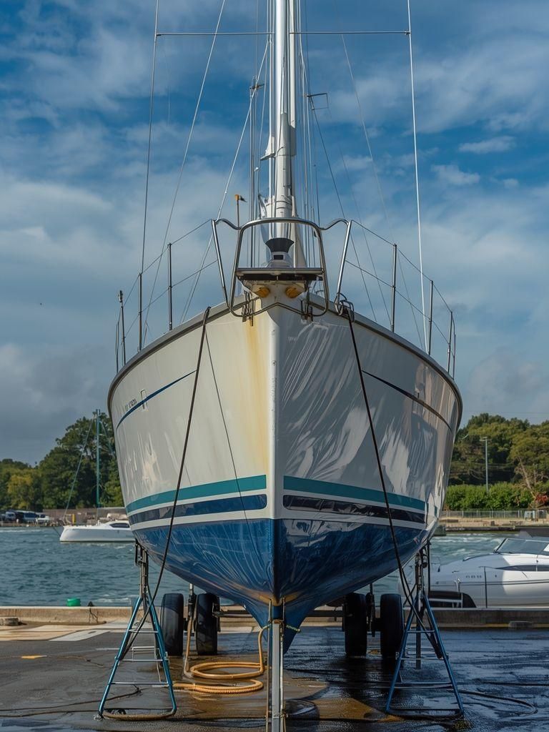 Waschen und Wachsen der Hülle von Segelboot, Auto, Motorboot, Flugzeug