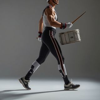 Marching band, drum major (walking)