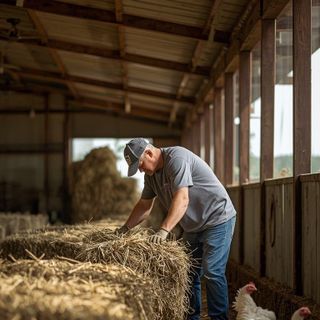 Farming, Baling Hay, Cleaning Barn, Poultry Work