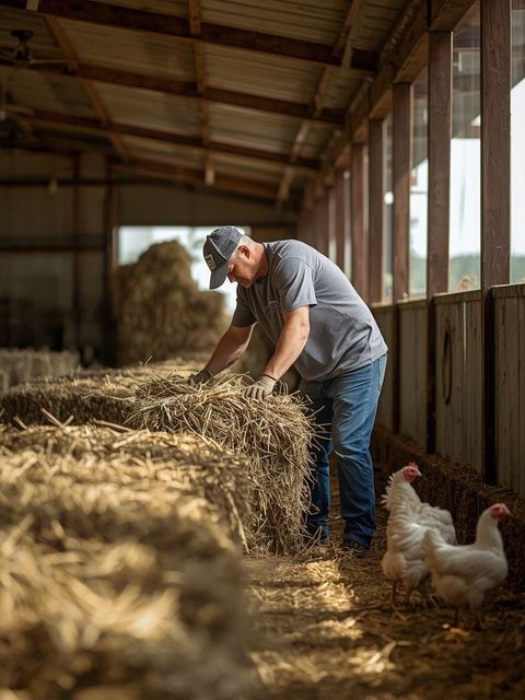 Farming, Baling Hay, Cleaning Barn, Poultry Work