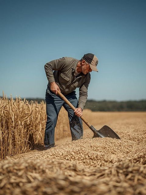Landwirtschaft, Körner schaufeln